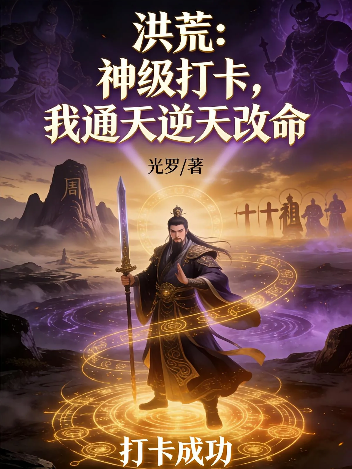 《洪荒：神级打卡，我通天逆天改命》小说封面
